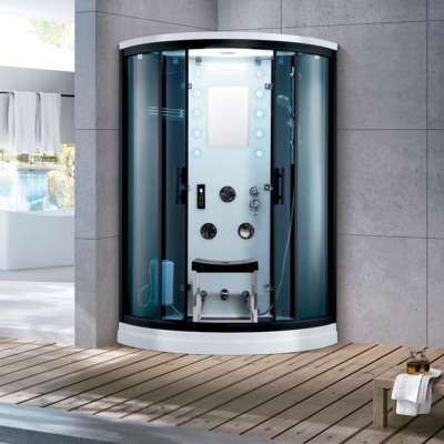 JOININ luxury enclosed massage whirlpool bath steam shower cabins, wet sauna steam shower rooms combination for indoor bath