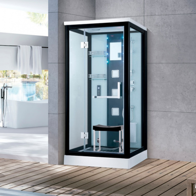 JOININ modern steam shower arc cubicle corner shower enclosure bath cabin with dry sauna or steam room 7010